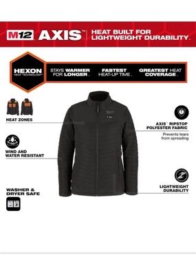 Milwaukee M12 AXIS Women's Heated Black Jacket